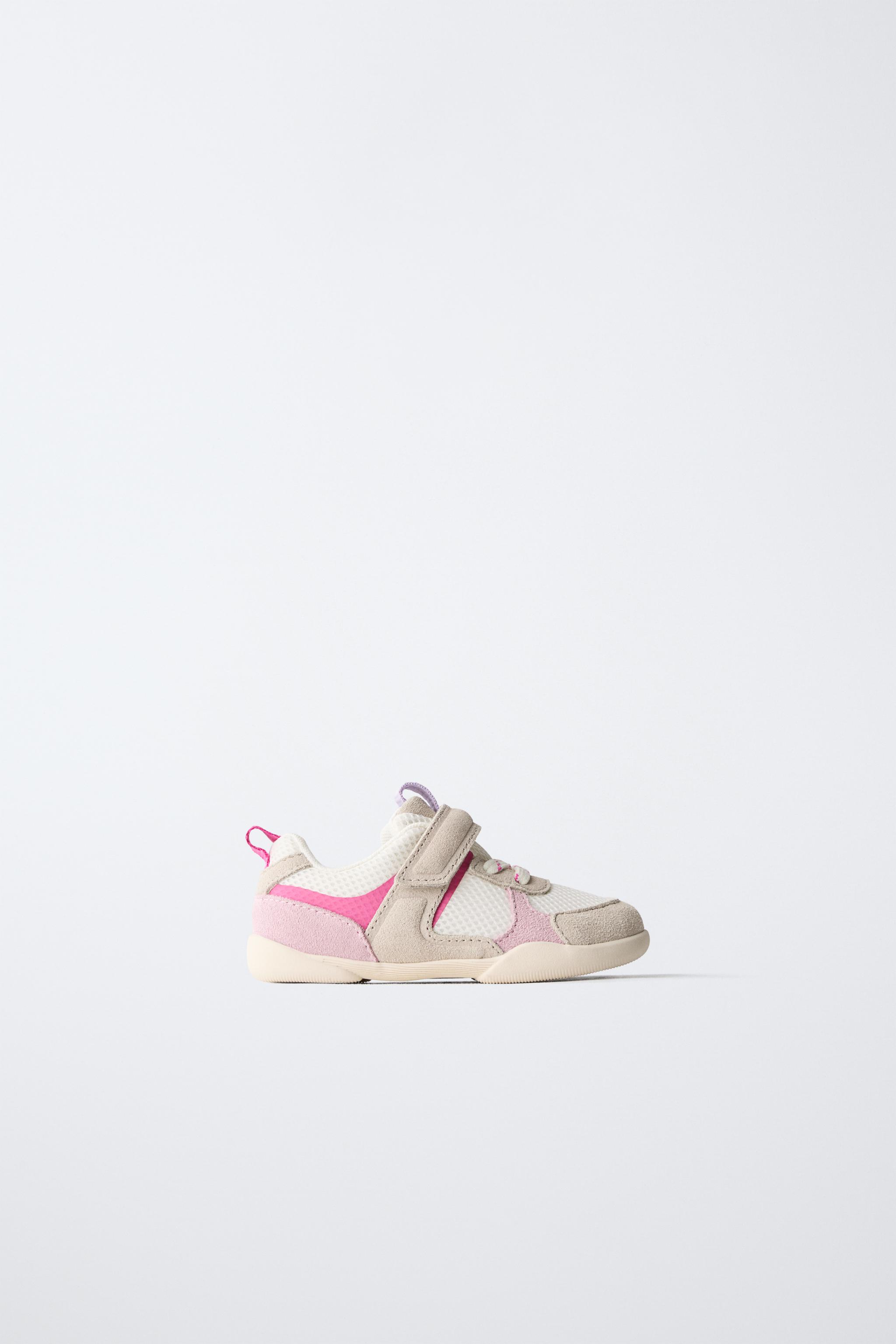 スペイン発送 ZARA カラースポーティシューズ ピンク カジュアル org.jpg
