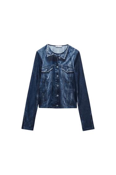 DENIM-EFFECT T-SHIRT