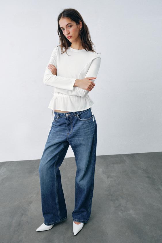 Zara CONTRAST SHORT SLEEVE T-SHIRT - White - Image 0