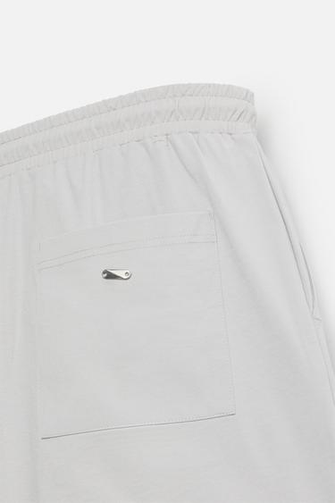 CONTRAST TECHNICAL SHORTS - Pearl grey by Zara - Image 8