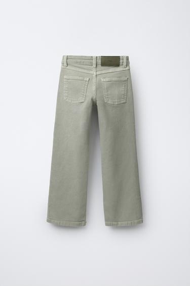 PANTALON FLARE À CLOUS - vert délavé de Zara - Image 1