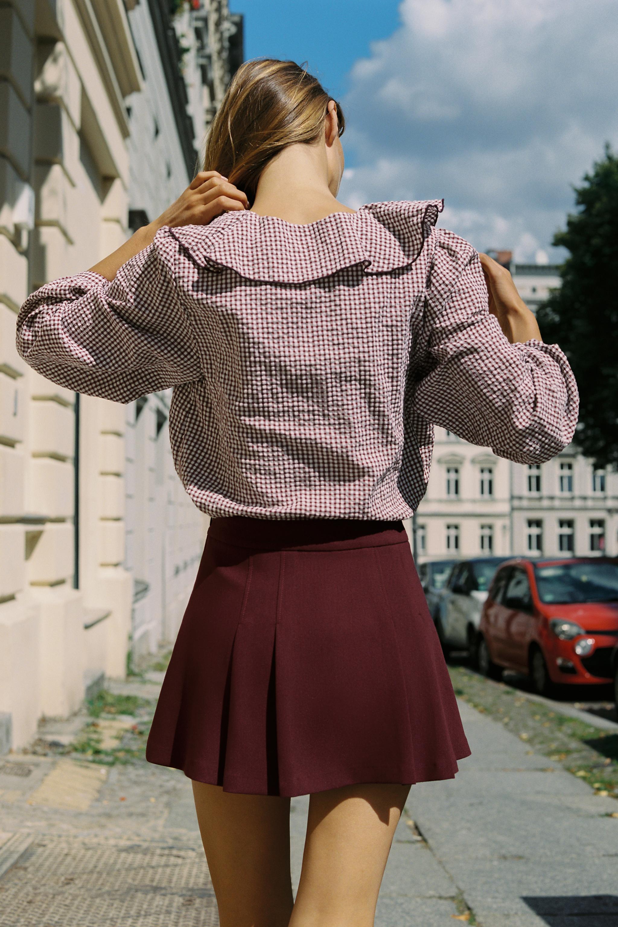 プリーツパンツスカート - バーガンディ | ZARA Japan / 日本