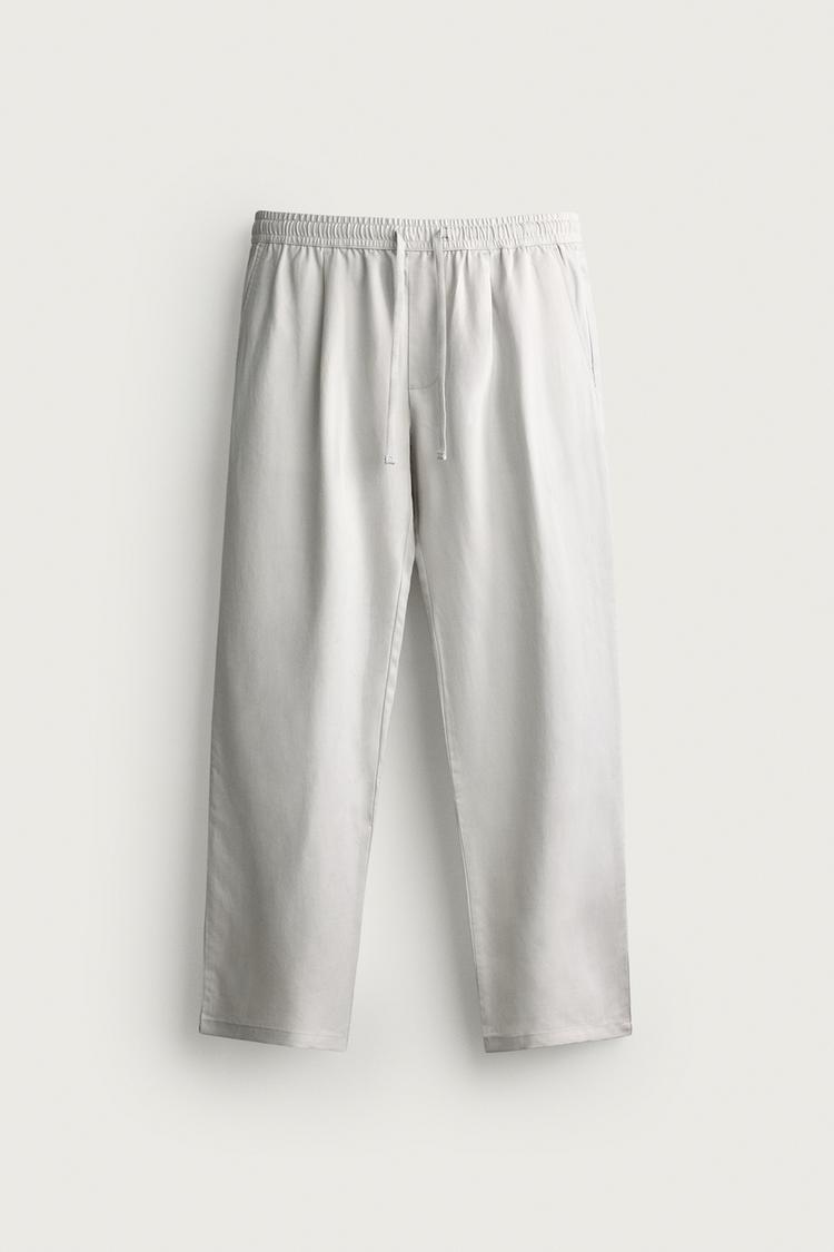 100% LYOCELL RELAXED FIT TROUSERS