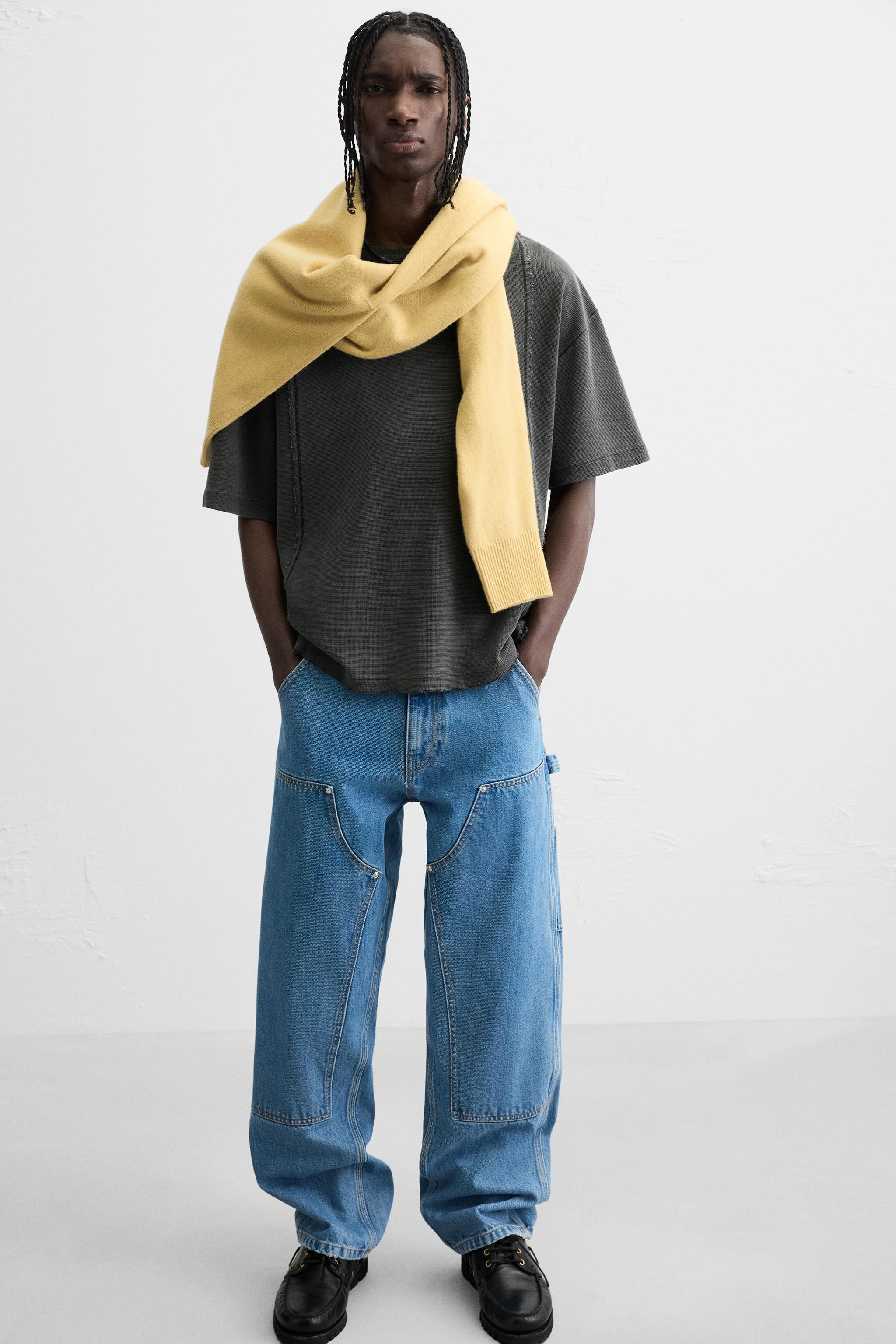 ★日本未入荷*SCOTCH&SODA*新作*ウォッシュ加工Tシャツ/DB★ ウォッシュ加工ニットTシャツ - ブラック | ZARA Japan / 日本