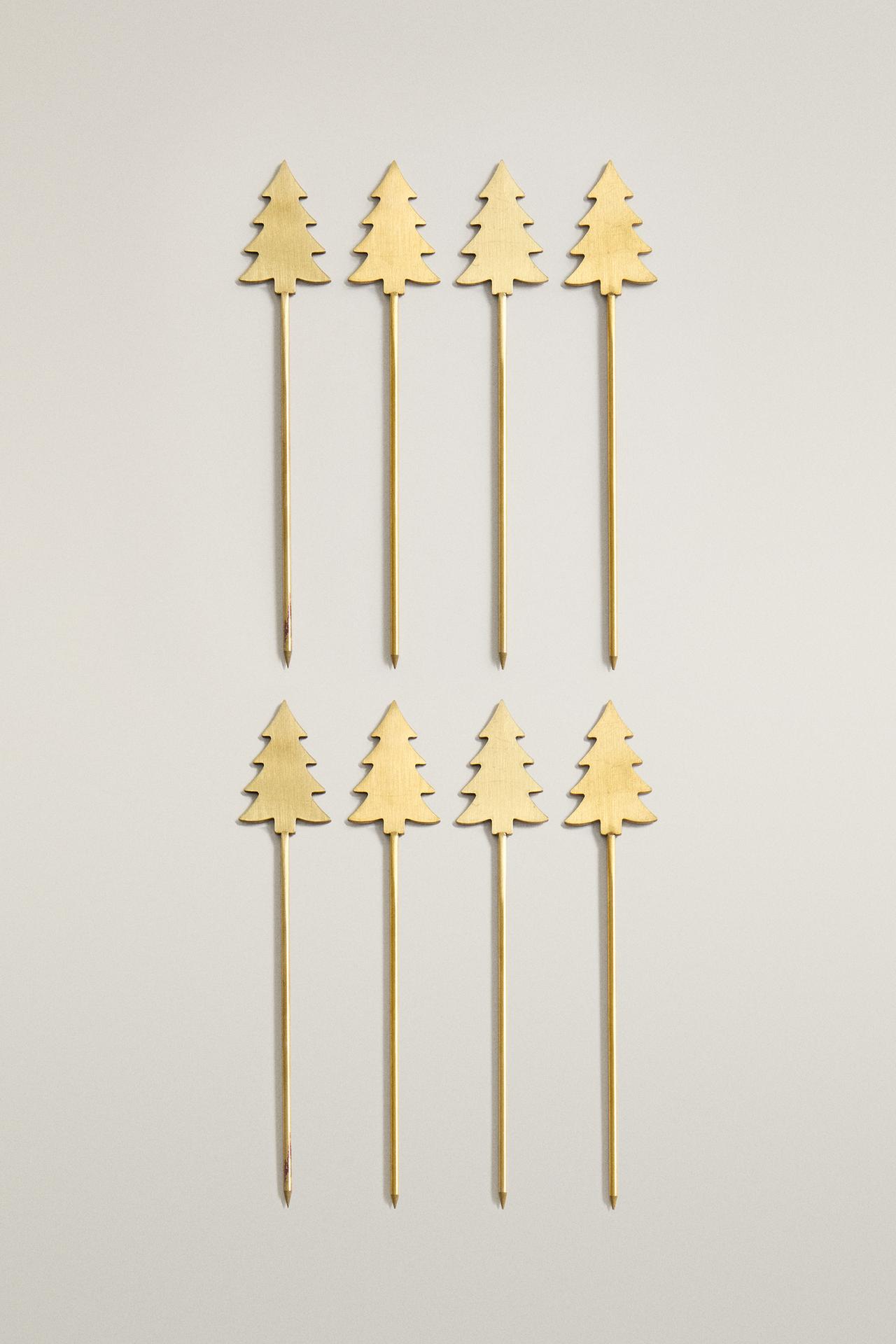 PACK OF CHRISTMAS TREE COCKTAIL PICKS (PACK OF 8)