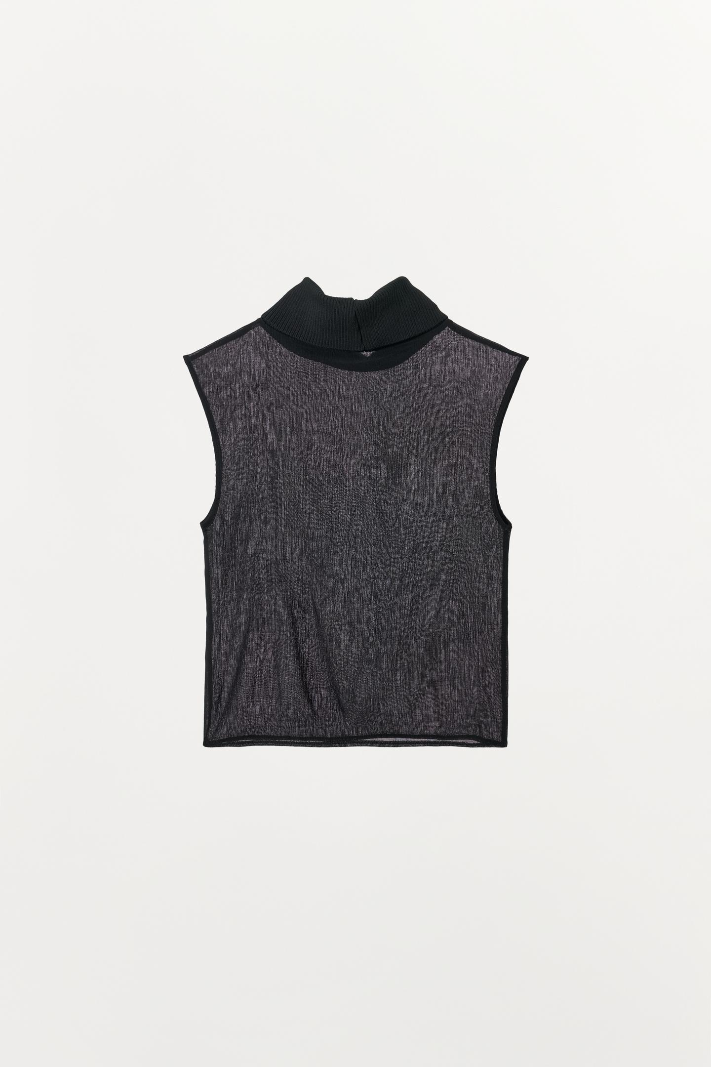 Женский топ Zara High Neck Top, цвет: Чёрный — фото 6