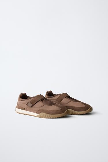 SPORTS BALLET FLATS - Brown by Zara - Image 1