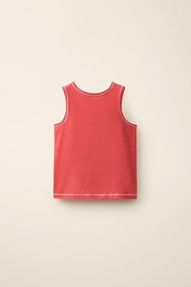T-SHIRT WITH TOPSTITCHING CREATED BY CARAMEL LONDON X ZARA - Red by Zara