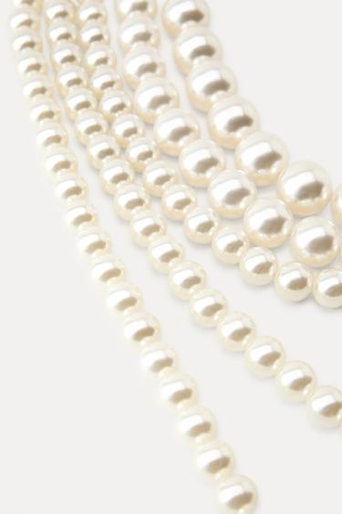 MULTI-STRAND NECKLACE WITH FAUX PEARLS -  by Zara - Image 2
