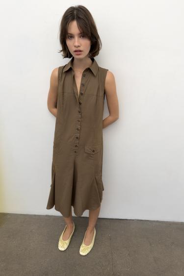 Zara MIDI SHIRTDRESS - Tobacco - Image 0