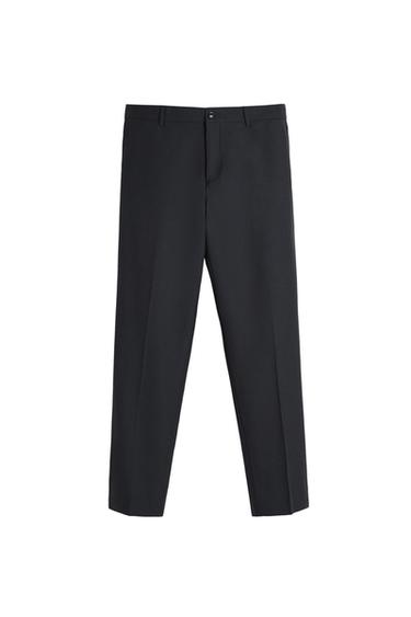 Zara 100% WOOL SUIT PANTS - Navy blue