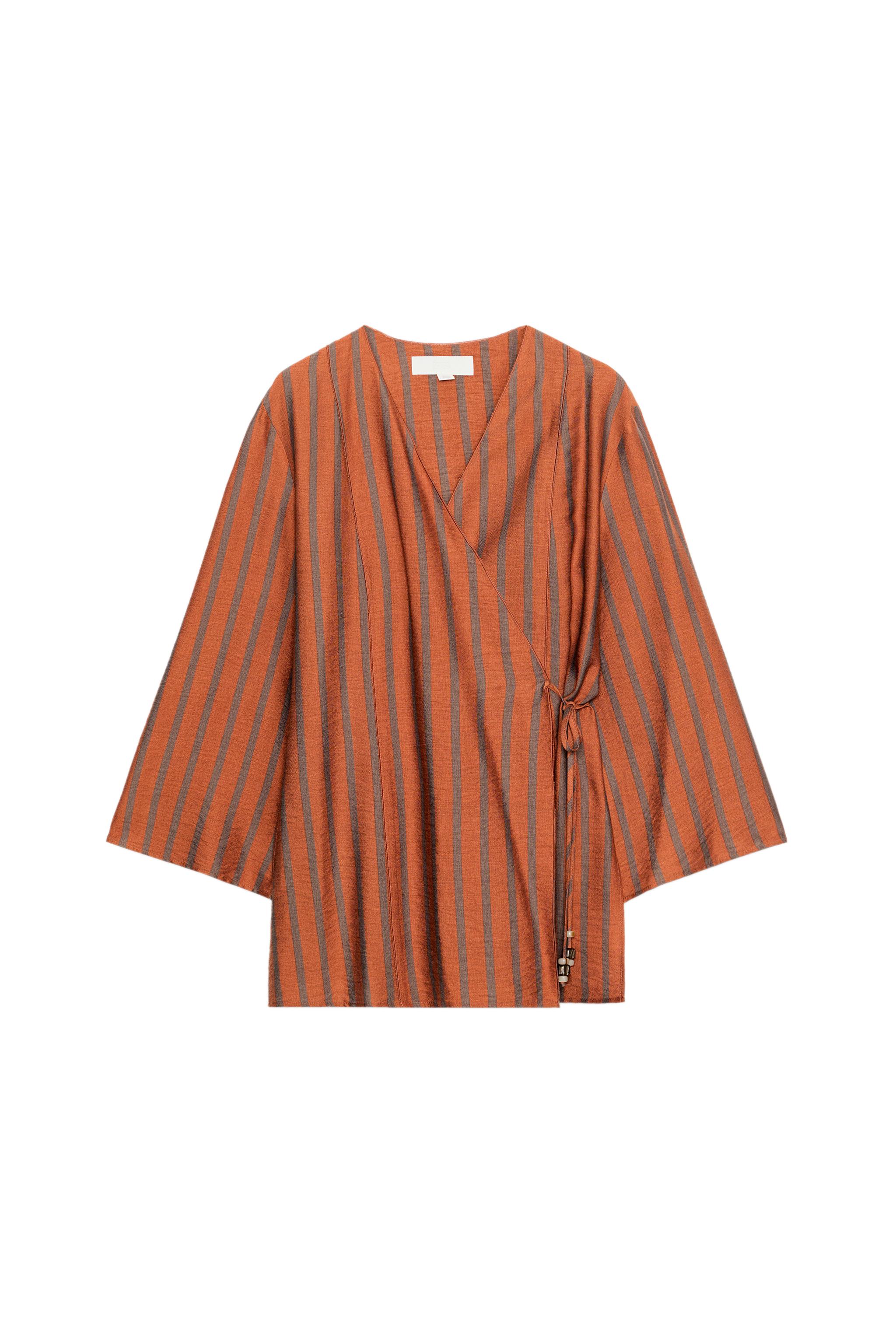 STRIPED WRAP JACKET