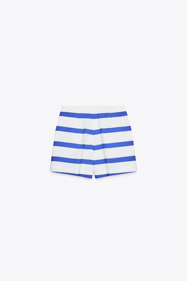 BERMUDA RAYURES BOUTONS - Bleu / Blanc de Zara - Image 7