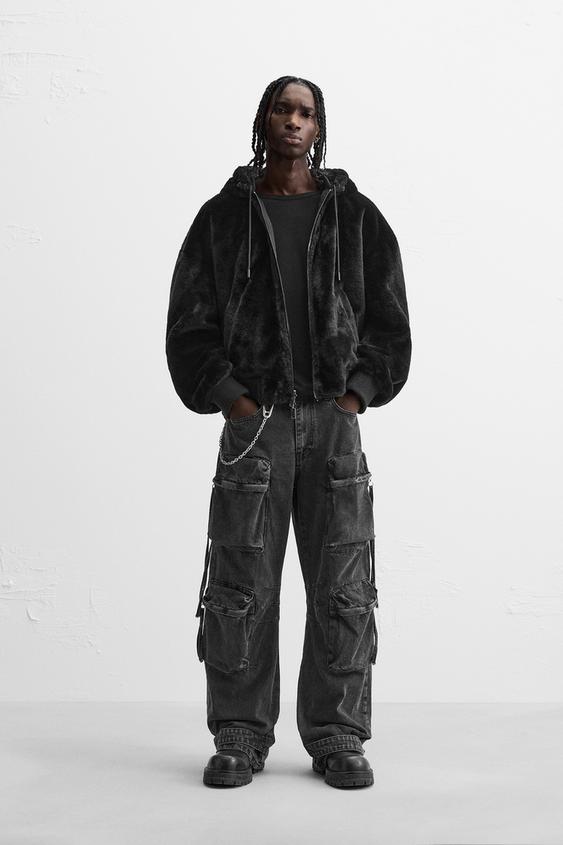 Anorak Zara Chaqueta Reversible Negra Bomber Jacket Zara Men