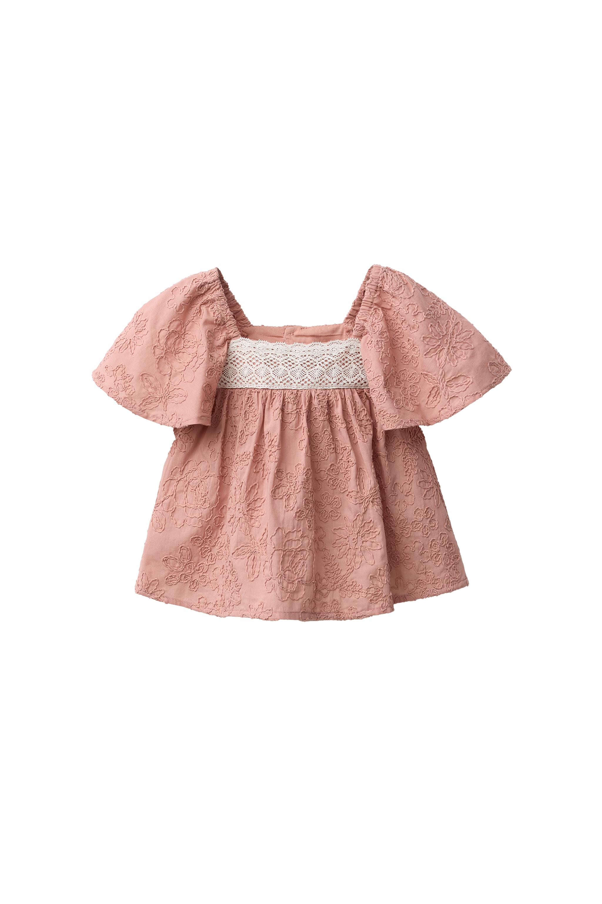 EMBROIDERED FLORAL LACE BLOUSE - Clay | ZARA United States