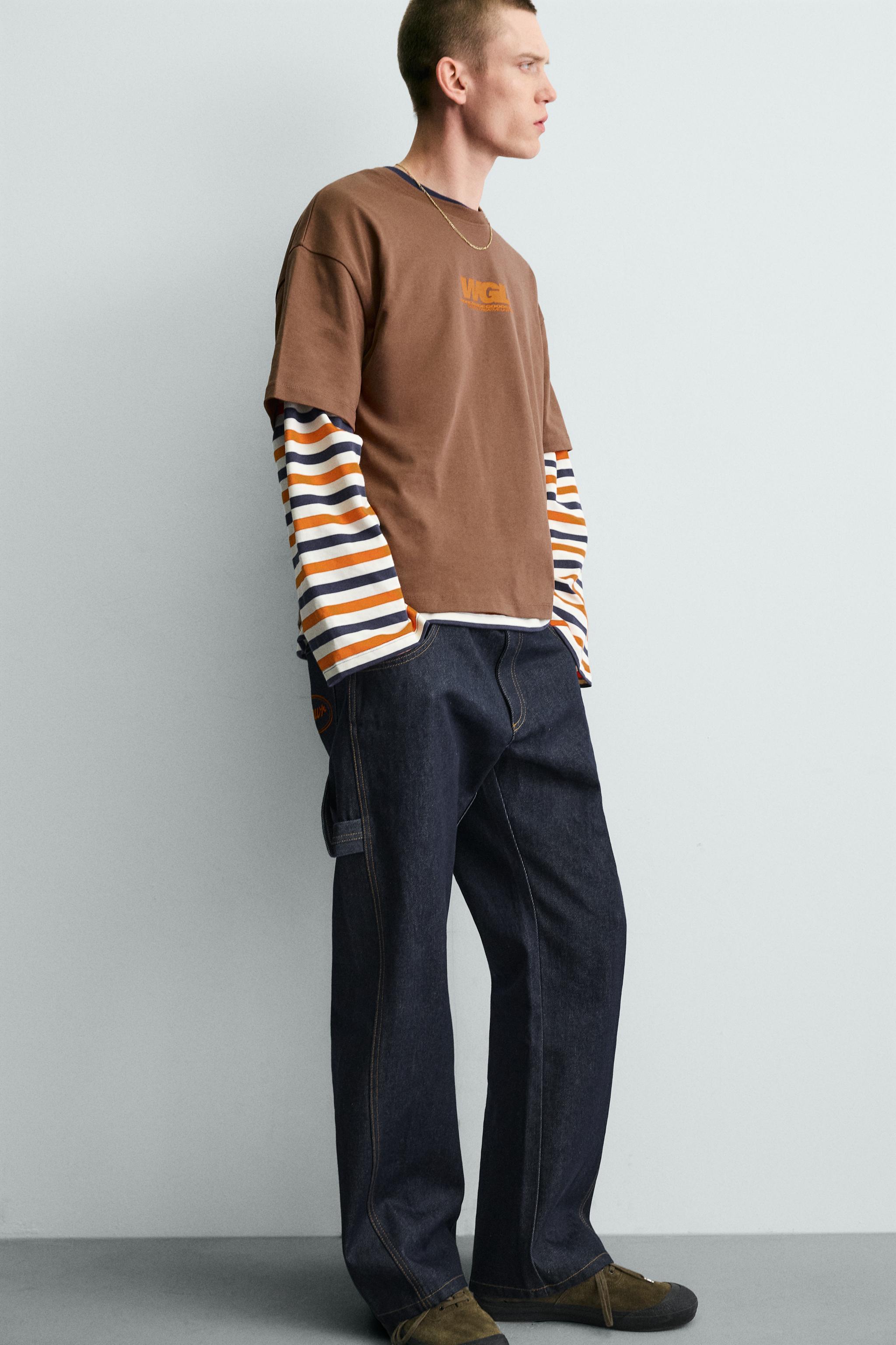 CONTRASTING TEXT PRINT T-SHIRT