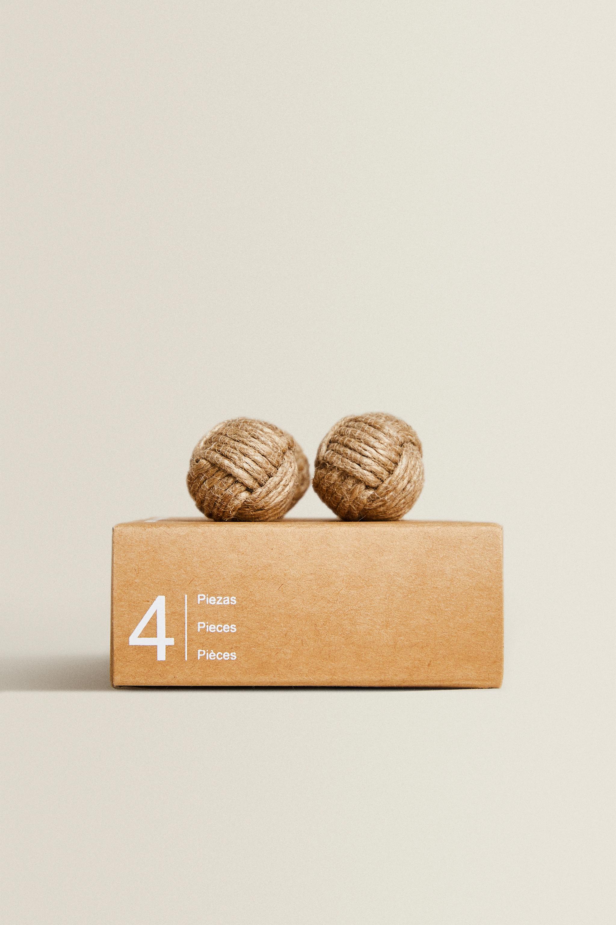 【イタリア購入】ZARA  ノブ 4個セット SET OF MINI KNOT KNOBS (SET OF 4) - Light beige | ZARA United States