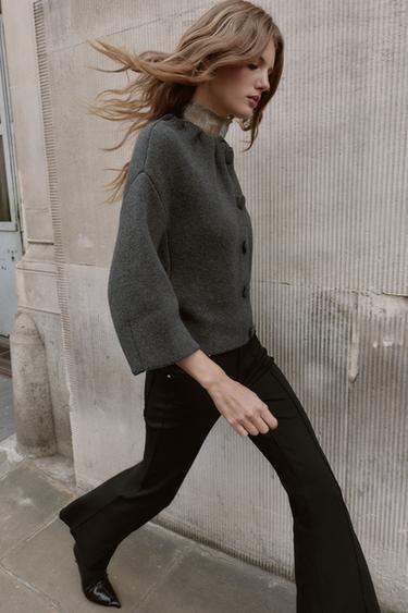 BLOUSON BOMBER AVEC LAINE ET PLIS AU COL - Gris moyen de Zara - Image 2