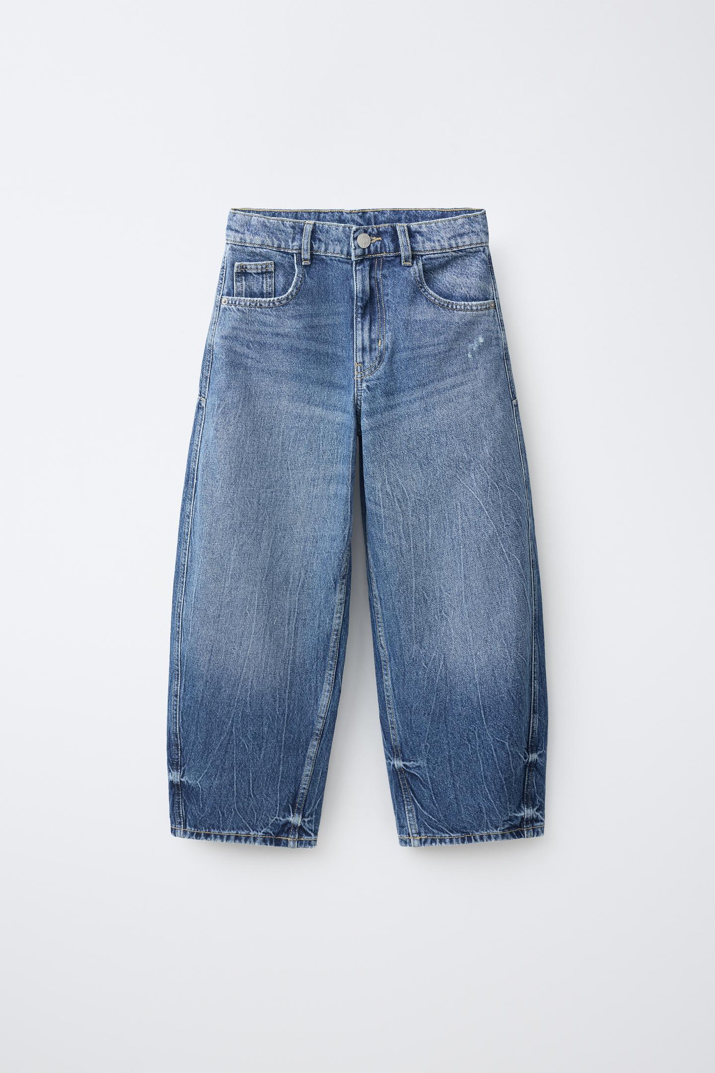 Детские джинсы Zara Relaxed Barrel, цвет: Синий — фото 1