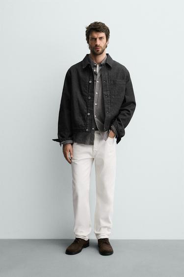 PADDED DENIM OVERSHIRT - Black by Zara - Image 0