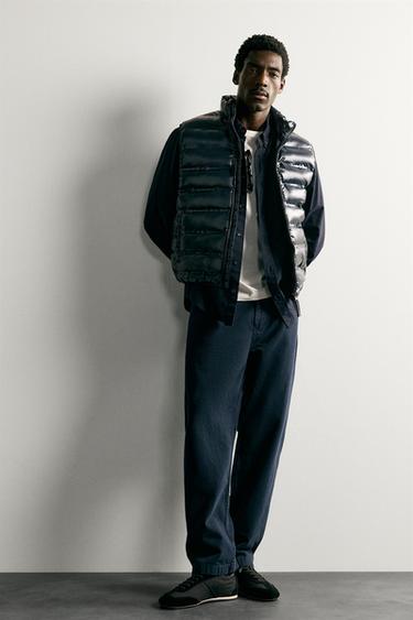 Zara LIGHTWEIGHT WATER REPELLENT PUFFER VEST - Navy blue