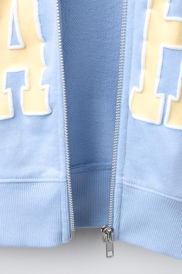 VARSITY ZIP-UP SWEATSHIRT - Light blue by Zara - Image 3