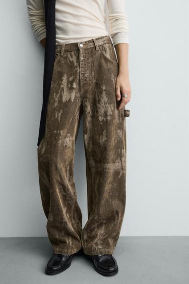 TEXANS BAGGY FIT FLOCAT - Beix de Zara