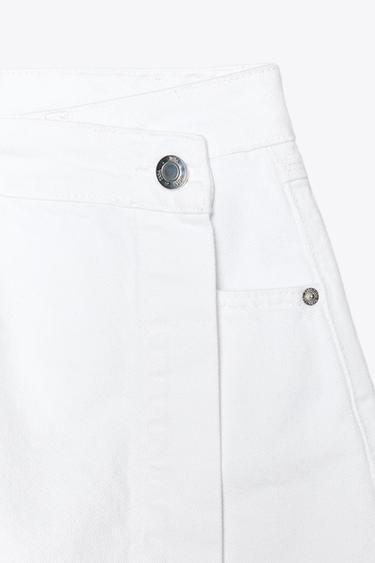 JUPE-CULOTTE Z1975 CROISÉE EN JEAN - Blanc de Zara - Image 7