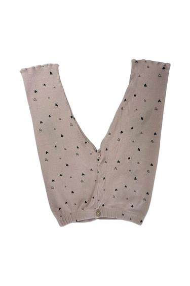 RIBBED HEART PRINT LEGGINGS WITH RUFFLES.