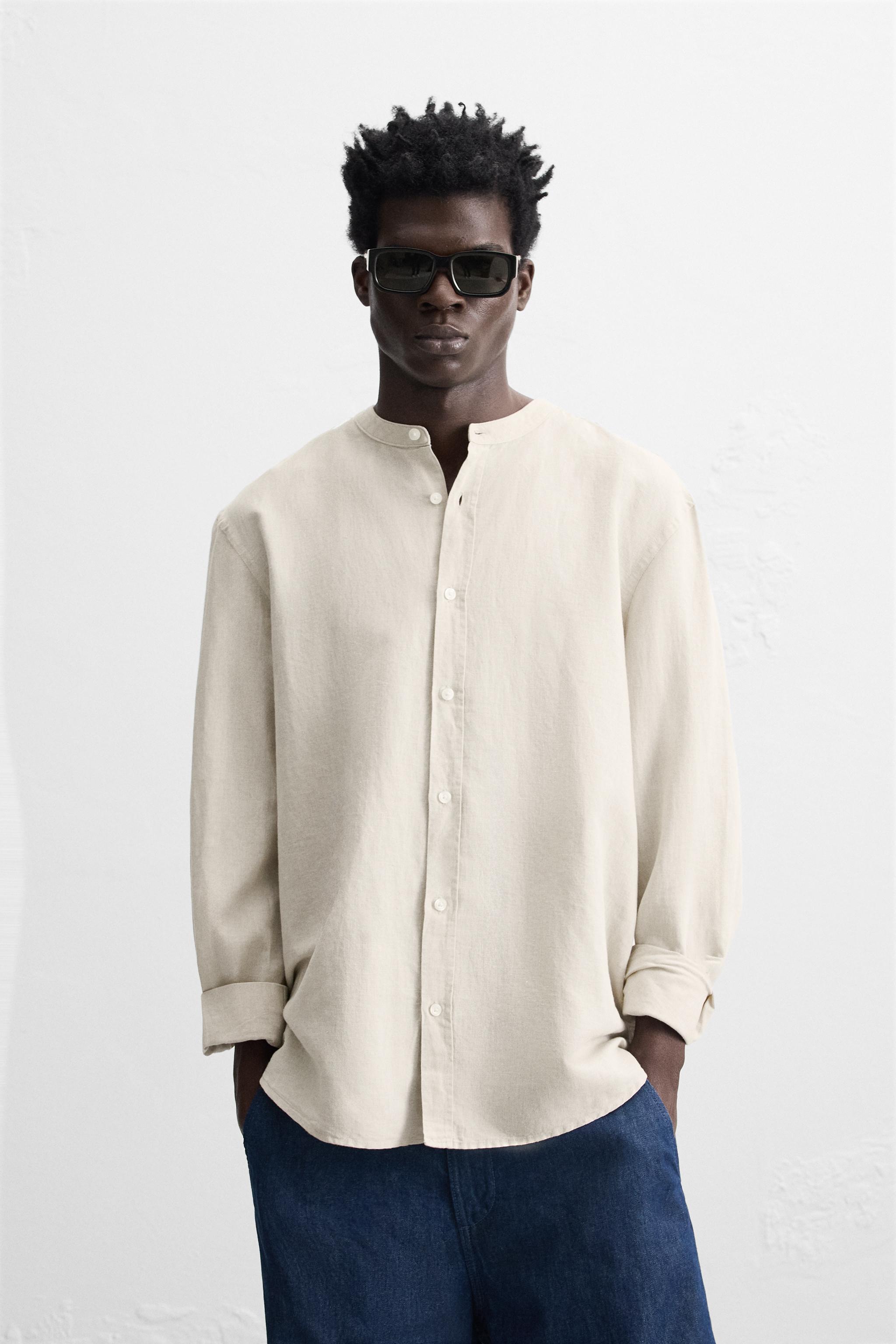 LINEN - COTTON SHIRT - Black | ZARA United States