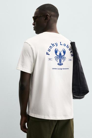 T-SHIRT IMPRIMÉ LANGOUSTE - Blanc cassé de Zara - Image 4