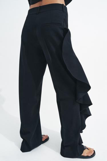 PANTALON À VOLANT ZW COLLECTION - Noir de Zara - Image 2