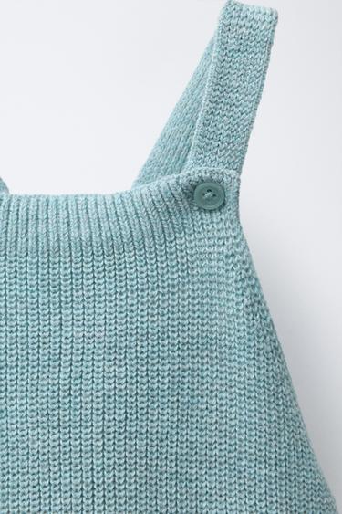 KNIT STRAPPY DUNGAREES - Green / Blue by Zara - Image 2