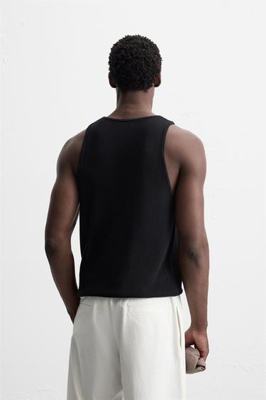KNITTED TANK TOP - Black by Zara - Image 2