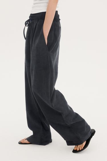 PANTALON CUIR DAIM LIMITED EDITION - Gris anthracite de Zara