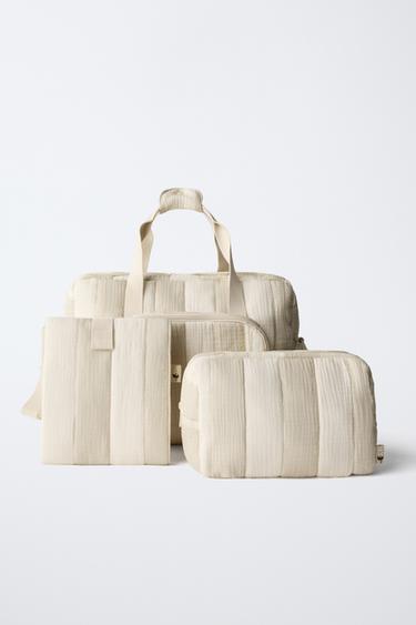 SAC MATERNITÉ À RAYURES - Blanc écru de Zara - Image 8