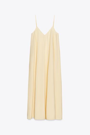 VESTIDO MIDI FLUIDO - Amarillo de Zara