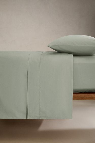 PERCALE DUVET COVER (300 THREAD COUNT) - Sea green by Zara