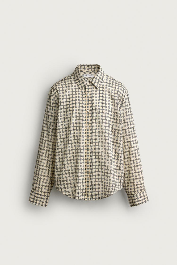 Camisa de estampado geométrico de corte relajado 7