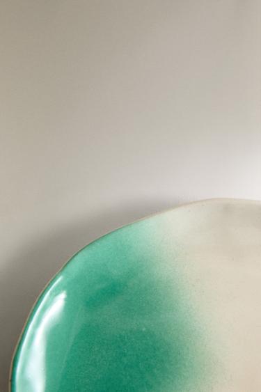 ASSIETTE À PAIN GRÈS DÉGRADÉ X COLLAGERIE - Vert / Écru de Zara - Image 4