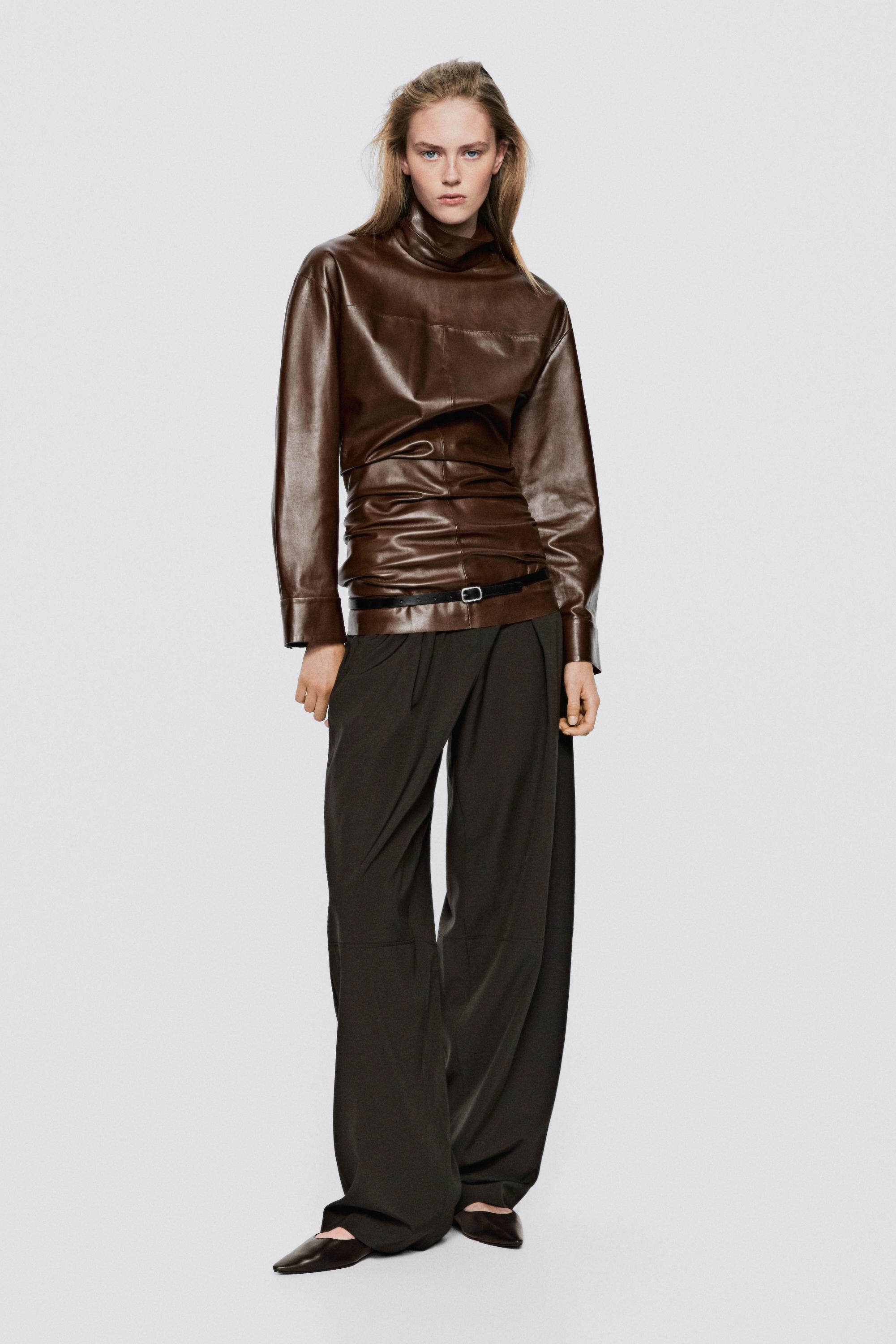 High neck leather blouse - LIMITED EDITION