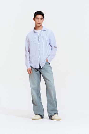 LOOSE FIT JEANS - Mid-blue by Zara