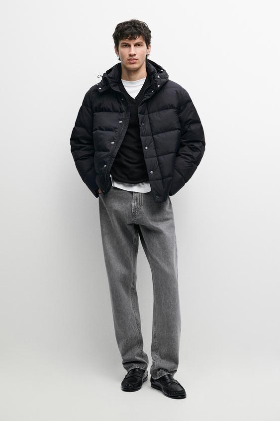 Zara Hooded down jacket - Blue - Image 0