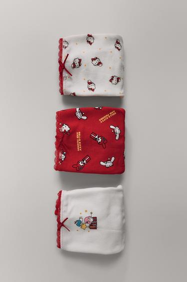 Zara 6-14 歲/三條裝 HELLO KITTY © 三麗鷗內褲 - 裸色 / 紅色
