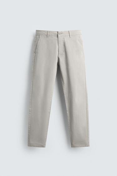 Zara SKINNY FIT 緊身休閒長褲 - 淺灰色
