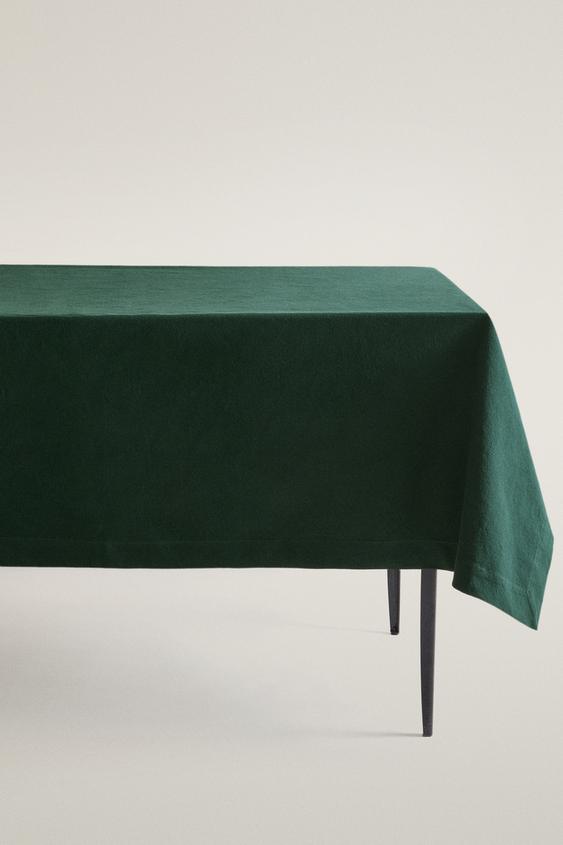 HEAVYWEIGHT COTTON TABLECLOTH - Green by Zara - Image 0