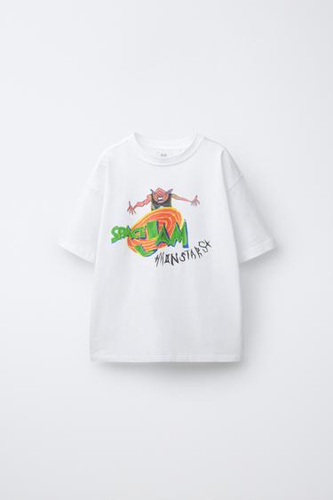 Zaras T-SHIRT MED ILLUSTRATION SPACE JAM™ & © X DYLAN´S T-SHIRT CLUB X ZARA - Vit