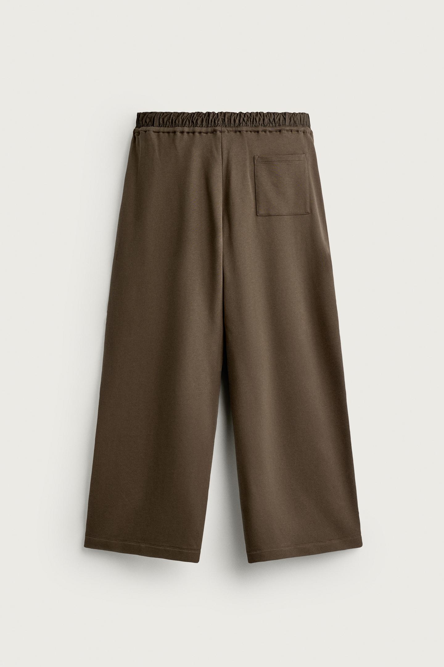 Мужские брюки Zara Colorblock Relaxed Fit, цвет: Тёмный коричневый — фото 7