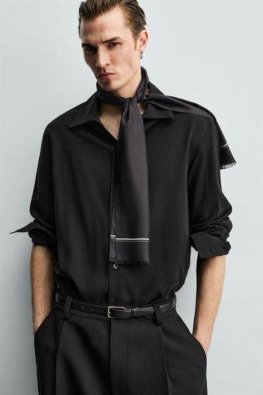 CHEMISE FLUIDE COUPE DÉCONTRACTÉE - Noir de Zara - Image 4