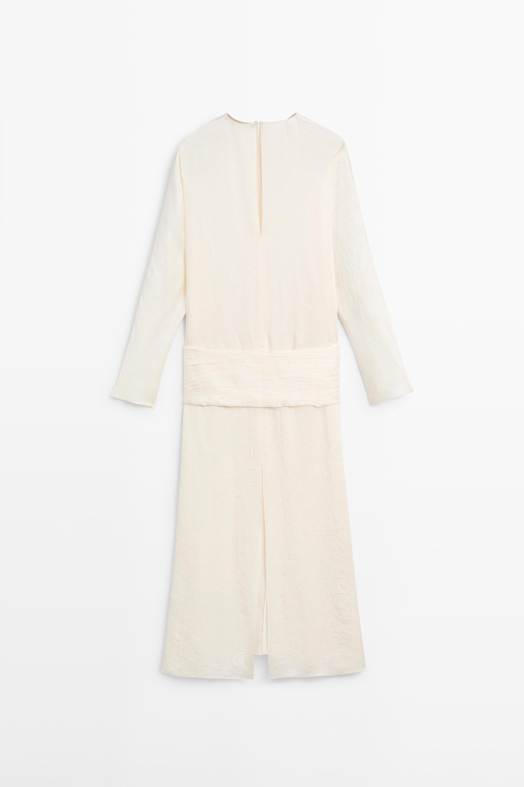 Midi dress with sash belt - STUDIO